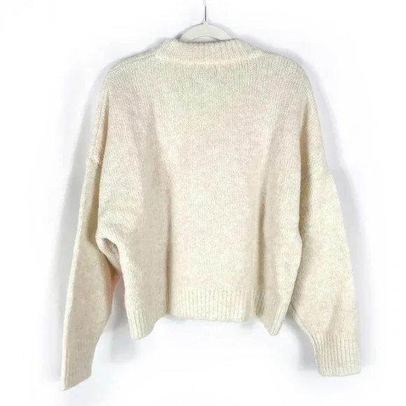 Essentiel Antwerp Garcon Sweater Cream Pink Floral Jacquard Knit Pullover Sz M